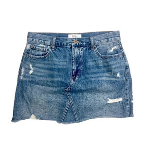 Pistola Distressed Denim Skirt